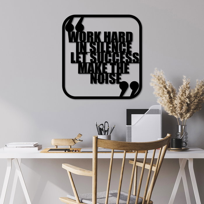 Wallity Work Hard Escultura de pared de metal negra